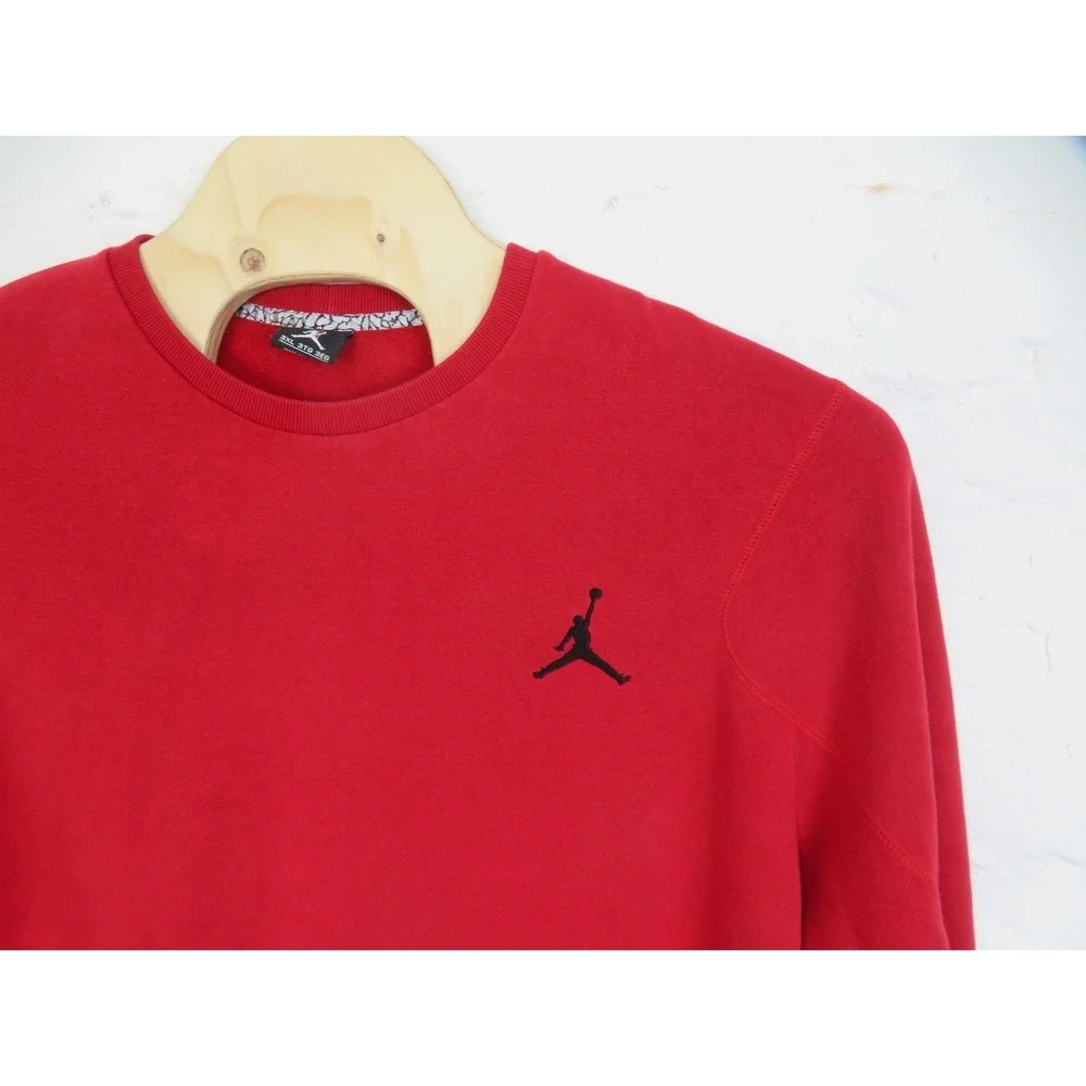 Jordan Sweatshirt Mens 3XL Red Jumpman Logo Crewneck Pullover Nike Fleece